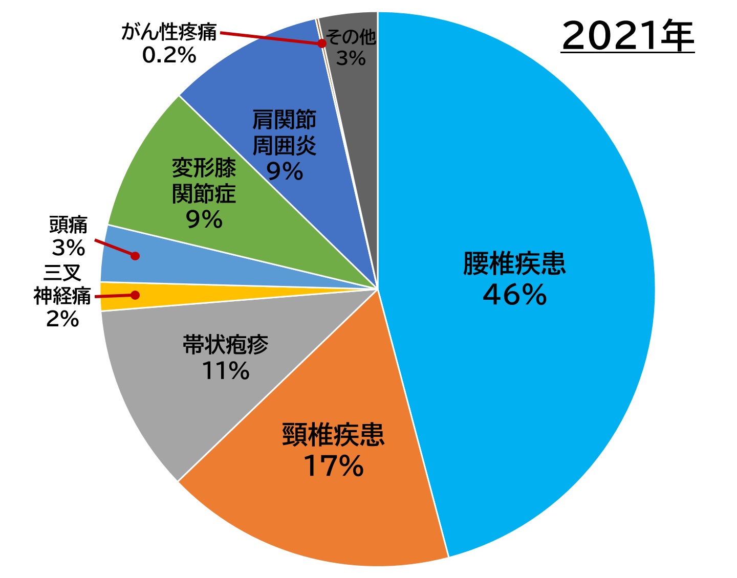 三鷹痛みのクリニック-2021年度疾患別診療実績